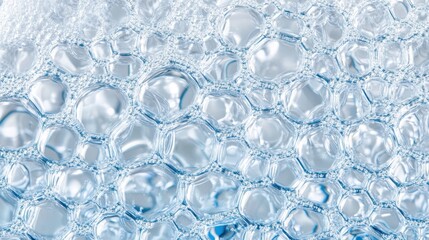 The image is of a blue bubble with a lot of small bubbles inside it