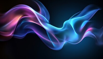 Fototapeta premium Abstract Flowing Blue and Purple Energy Waves. Smooth Gradients in Vector Illustration.