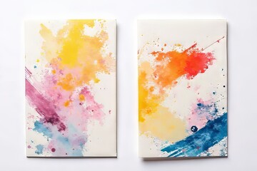 Vibrant Abstract Watercolor Paintings - Two Colorful Art Pieces