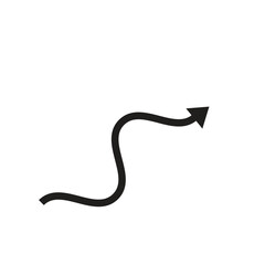 Black curved, hand-drawn arrow vector design