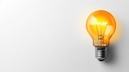 Light bulb with illuminated lightbulb design showcasing creativity and innovation in a minimalistic style