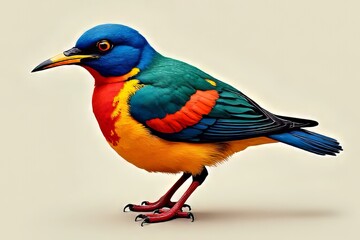 Fototapeta premium Vibrant Colorful Bird Detailed Close Up Photography