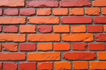 Vibrant Gradient Brick Wall Texture in Orange and Red Hues