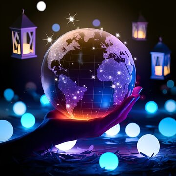 The Magical Hand-Held Starry Light Globe with Warm Bokeh Glow uses stars to visually represent users' opinions and experiences in the digital era of reviews and ratings.