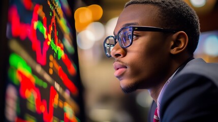 Young investor learning stock trading strategies with digital tools