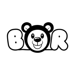 sticker design of bear