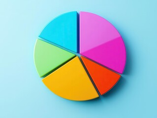 Obraz premium Abstract minimalist pie chart with ecommerce revenue segments, financial analytics theme