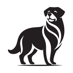 simple Dogs vector silhouette style with white background