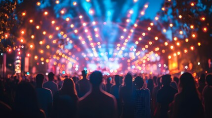 Summer Festival Celebration with Glowing Lights and Dance