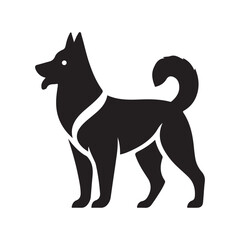 simple Dogs vector silhouette style with white background