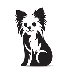 simple Dogs vector silhouette style with white background