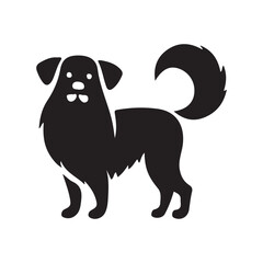 simple Dogs vector silhouette style with white background