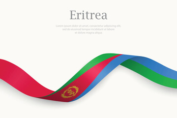Eritrea flag on Waving ribbon