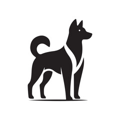 simple Dogs vector silhouette style with white background