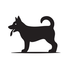 simple Dogs vector silhouette style with white background
