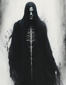 Dark Figure in a Black Robe