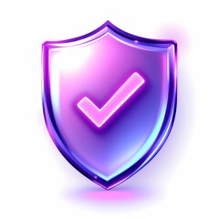 "Modern Digital Security Shield with Checkmark"