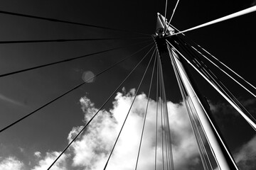 suspension bridge over sky