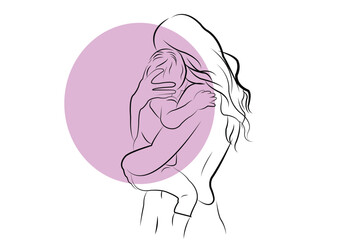 vector illustration of a mom