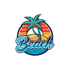 Obraz premium Sign in en summer beach iconSign in en summer beach icon