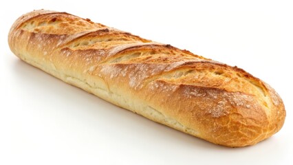 Long Loaf Bread on White Background