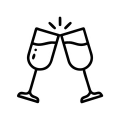 champagne glasses toast icon design