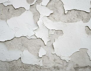 Obraz premium Old cement wall painted white, peeling paint texture and background. Generated image