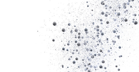 Abstract image of silver bubbles on white. Perfect for cosmetic, science, or tech designs.