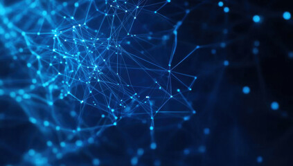 Abstract blue digital background. Big data visualization. Science background. Big data complex with compounds. Lines plexus. 
