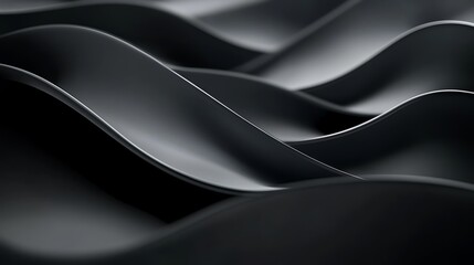 Abstract Black Waves Smooth Surface Design