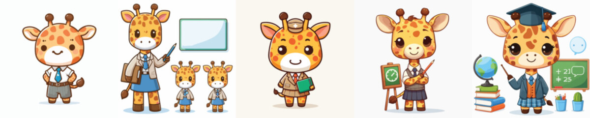 vector giraffe teaching to be a teacher