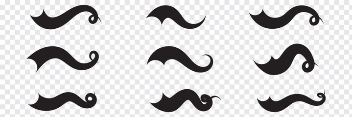 Swoosh, swash underline stroke set. Hand drawn swirl swoosh underline calligraphic element. Vector illustration. Variety Design. Eps10