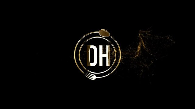 Luxury DH Restaurant Logo, Circle DH Letter Logo Animation 