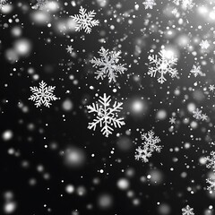 Falling snow, winter night, festive background