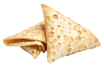 pita is a cone and lies on top of each other Isolated on white background.
