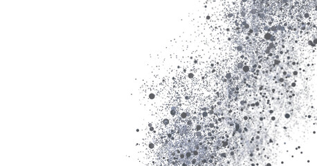 High-resolution image of a gray particle burst on white background. Ideal for design and backgrounds.