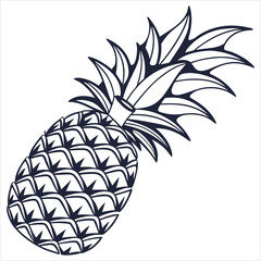 Obraz premium silhouette pineapple image on white background