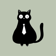 Black Cat with Tie