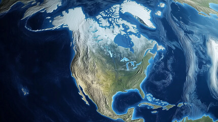 Obraz premium A time-lapse map showing the movement of the Magnetic North Pole over the years.