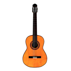 Fototapeta premium A classic acoustic guitar with a wooden finish, designed for musical performance and creativity.