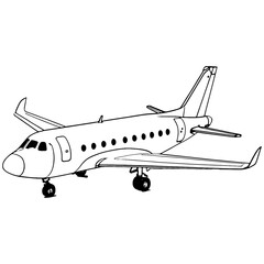 airplane aviation black and white.cargo plane airplane aircraft line icon illustration outerwear female clothes girl icons set.icon symbol of hang glider, airplane with screw, propeller monochrome.