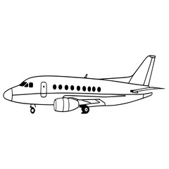 airplane aviation black and white.cargo plane airplane aircraft line icon illustration outerwear female clothes girl icons set.icon symbol of hang glider, airplane with screw, propeller monochrome.