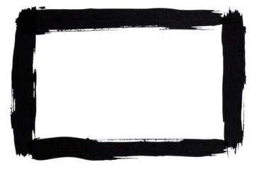 Black frame painted with a brush without a background.