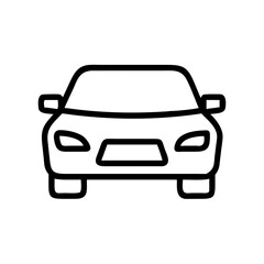 outline of a car front view in minimalist style  