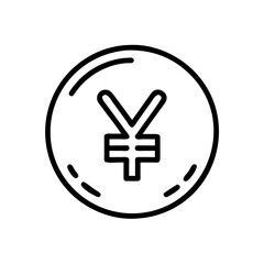 Obraz premium Yen currency symbol outlined in a simple style 