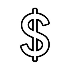 Obraz premium Dollar Sign Icon in Minimalist Style on White Background 