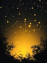 Naklejka premium The night sky is with yellow lights
