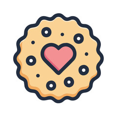 cookie with heart icon design