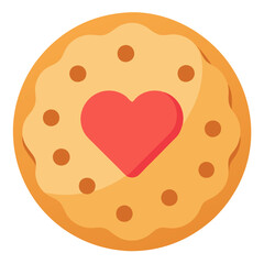 cookie with heart icon design
