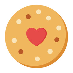 cookie with heart icon design